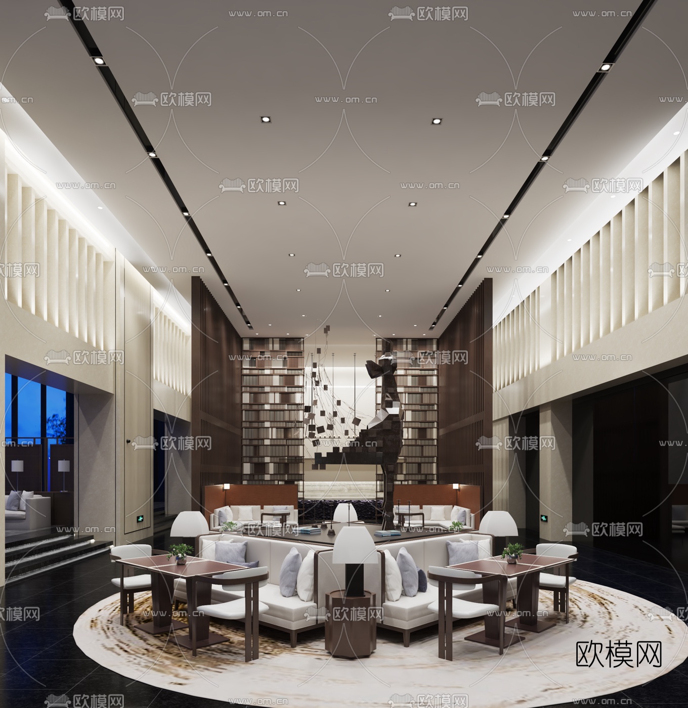 牧笛设计现代售楼销售中心休息区3D模型