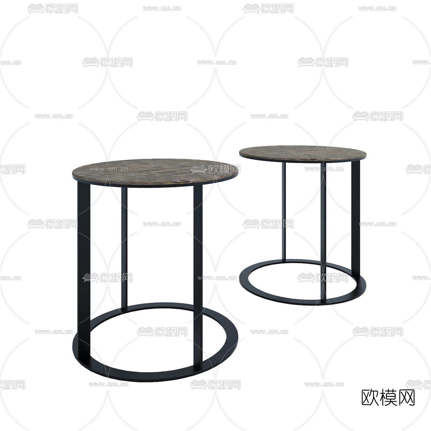 意大利米洛提 Minotti 现代圆几边几组合3D模型