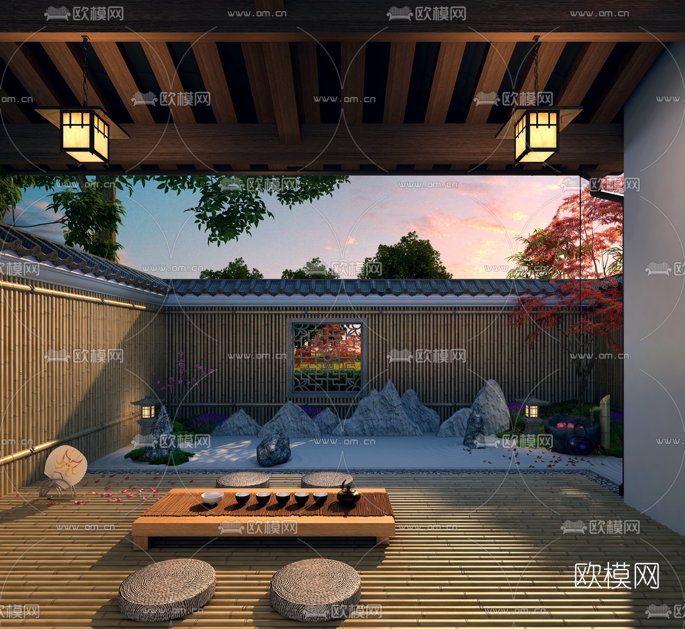 日式庭院3D模型