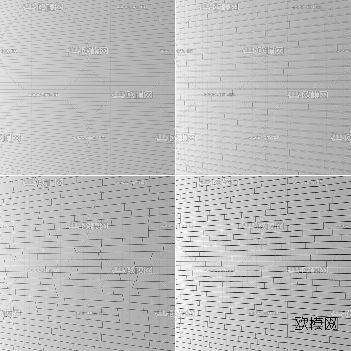 现代石材装饰墙面3d模型