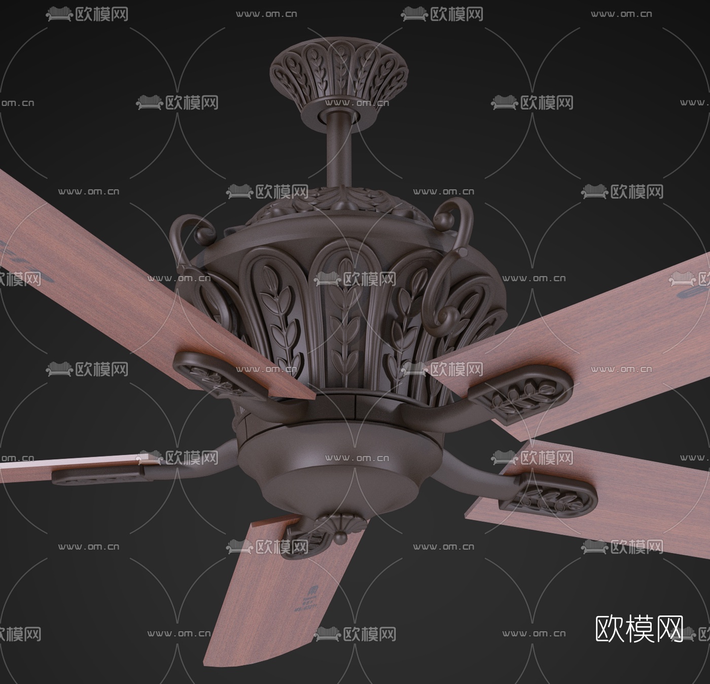 欧式吊扇灯风风扇灯3d模型