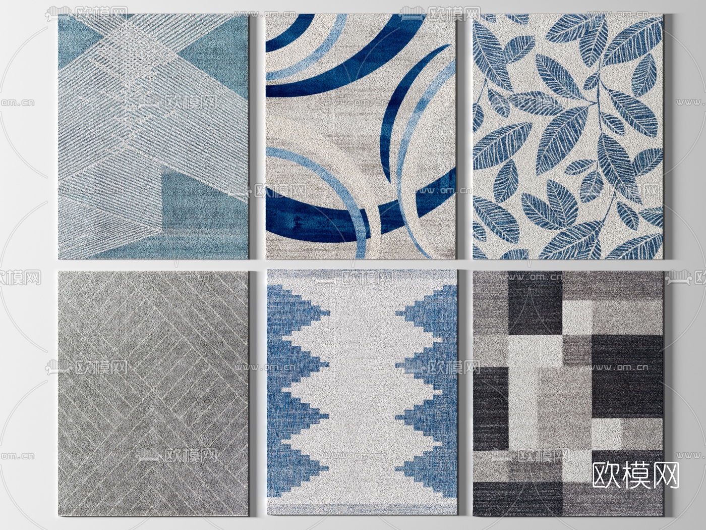 现代布艺地毯3d模型下载