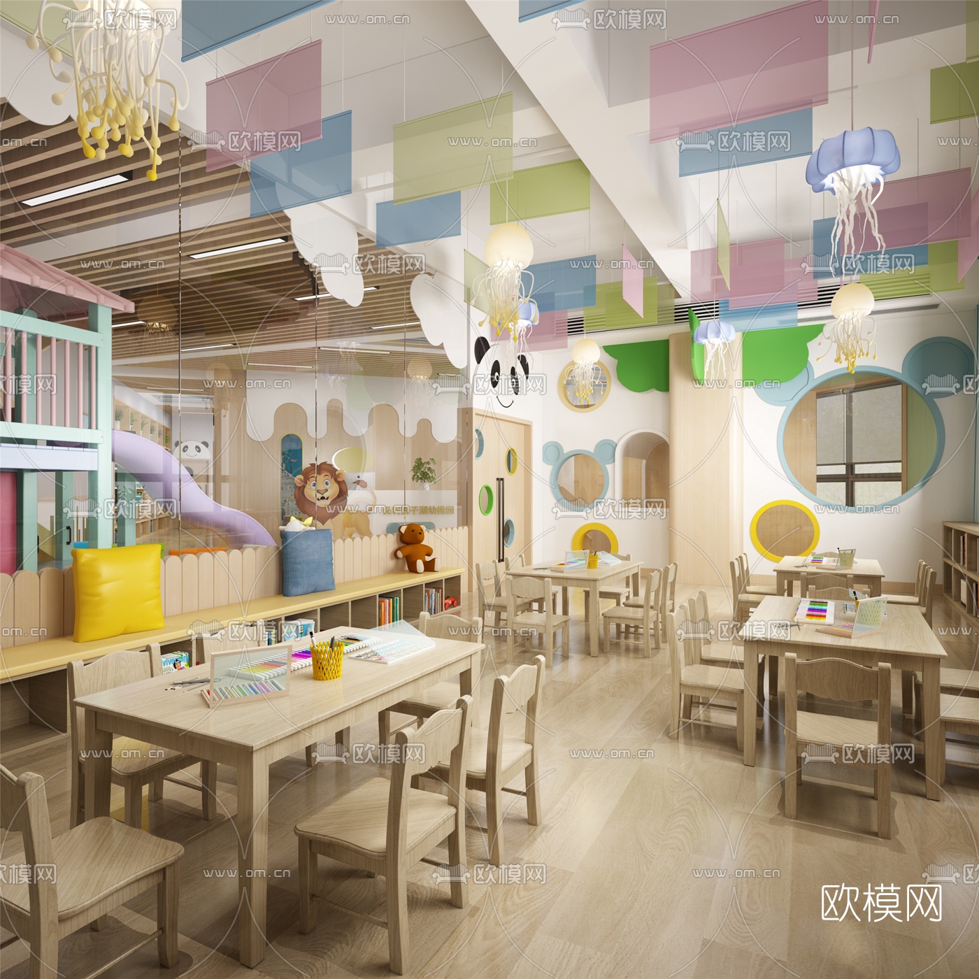 现代幼儿园3d模型