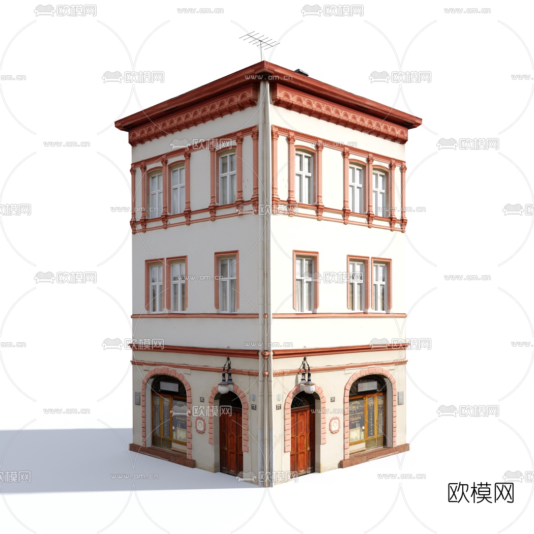 欧式住宅建筑外观3d模型下载（渲染图3）