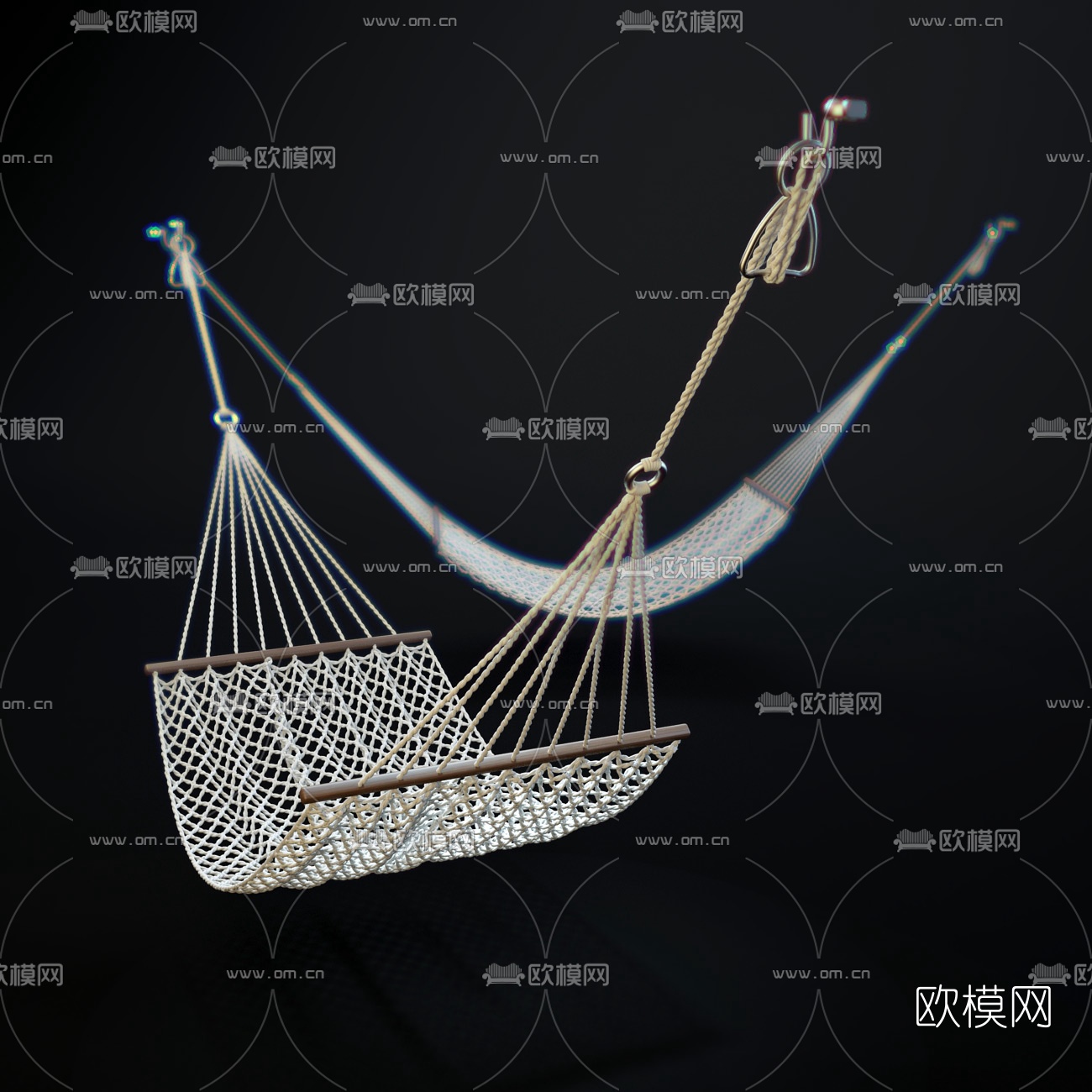 现代编制绳吊床3d模型