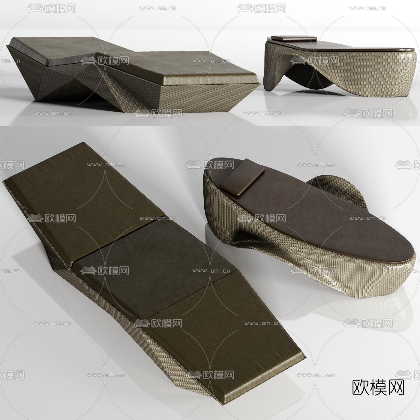 现代休闲躺椅3d模型