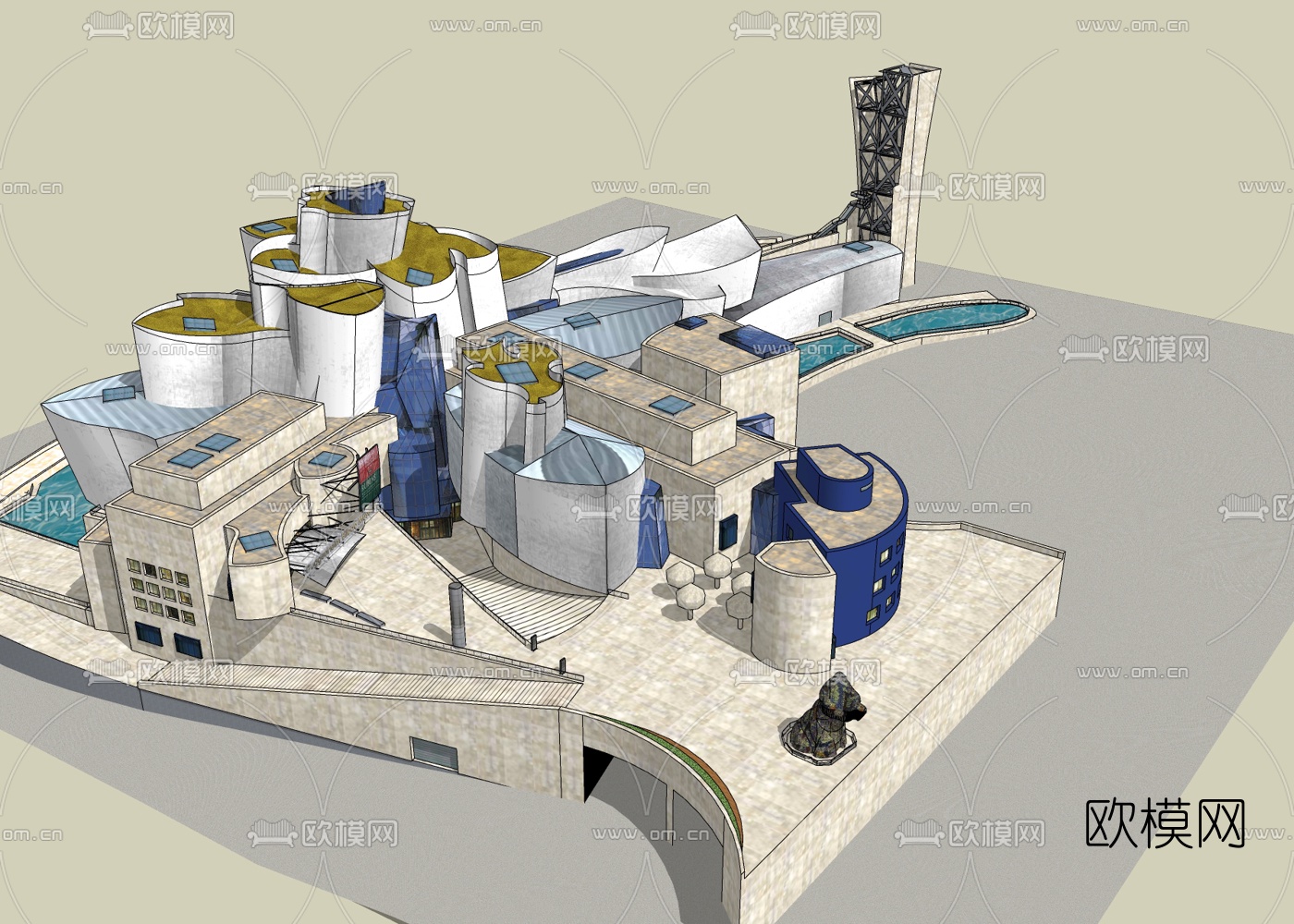 现代古根海姆博物馆su模型下载（渲染图5）