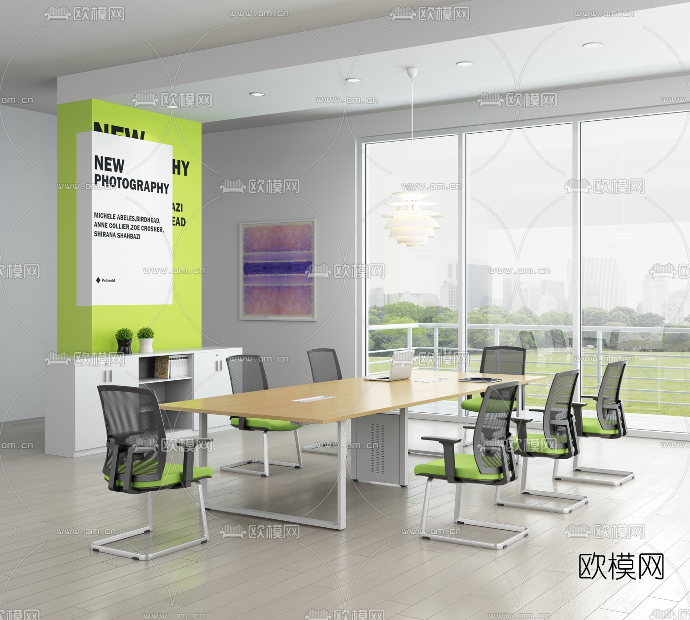 现代办公会议桌椅3d模型下载