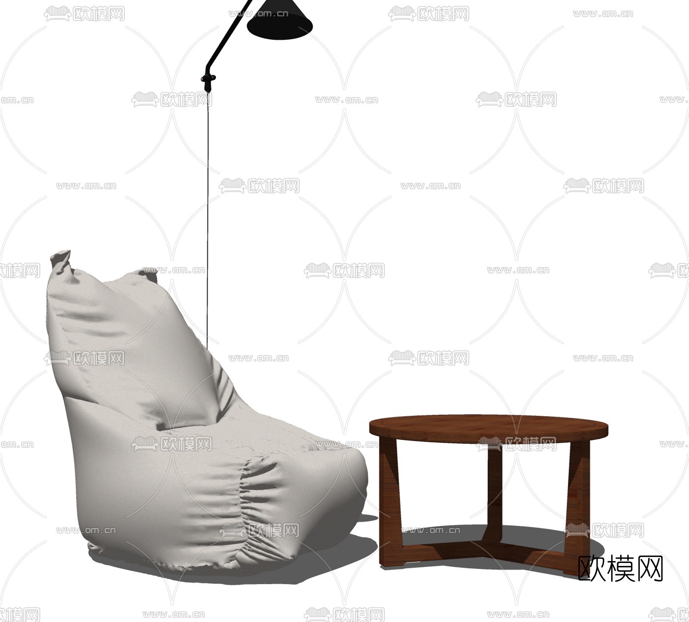 现代布艺懒人沙发su模型下载