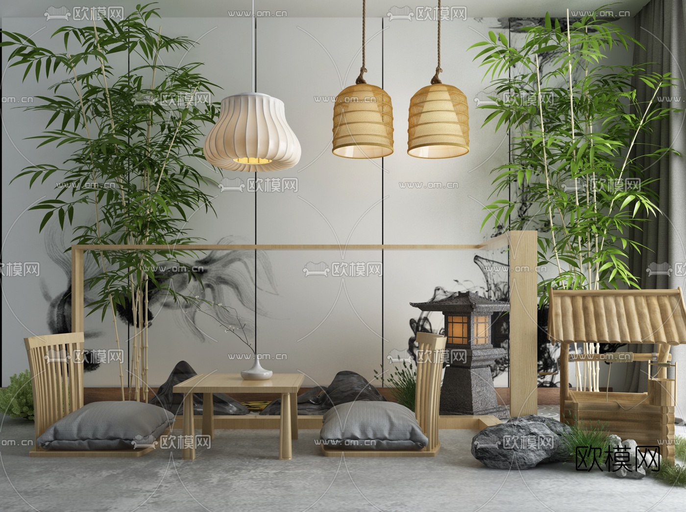 中式景观园艺小品3D模型