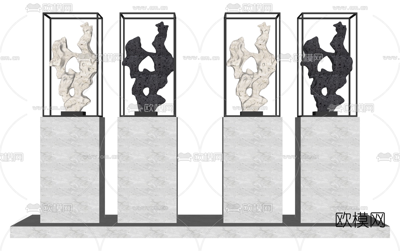 现代艺术雕塑摆件su模型下载