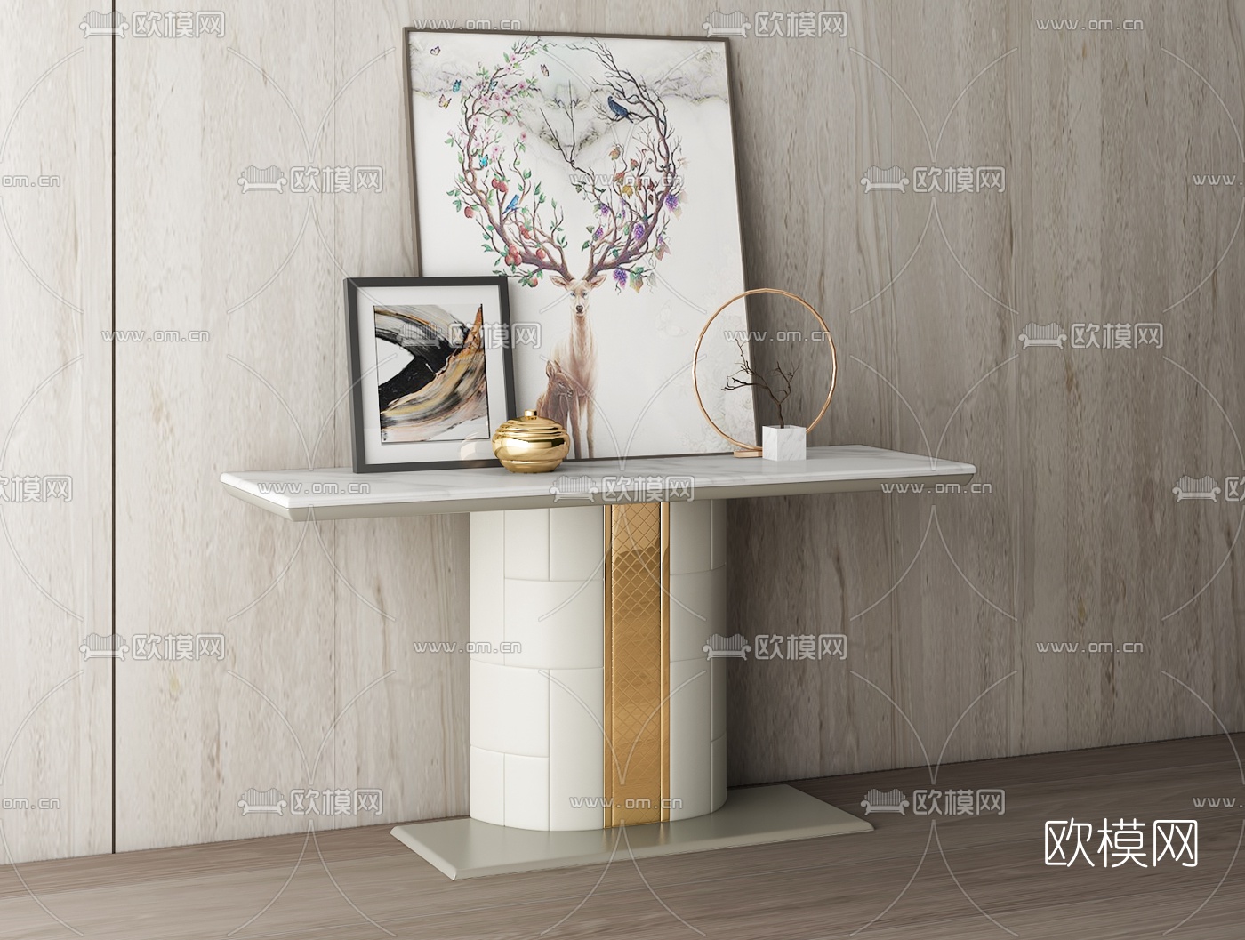 后现代端景柜3d模型
