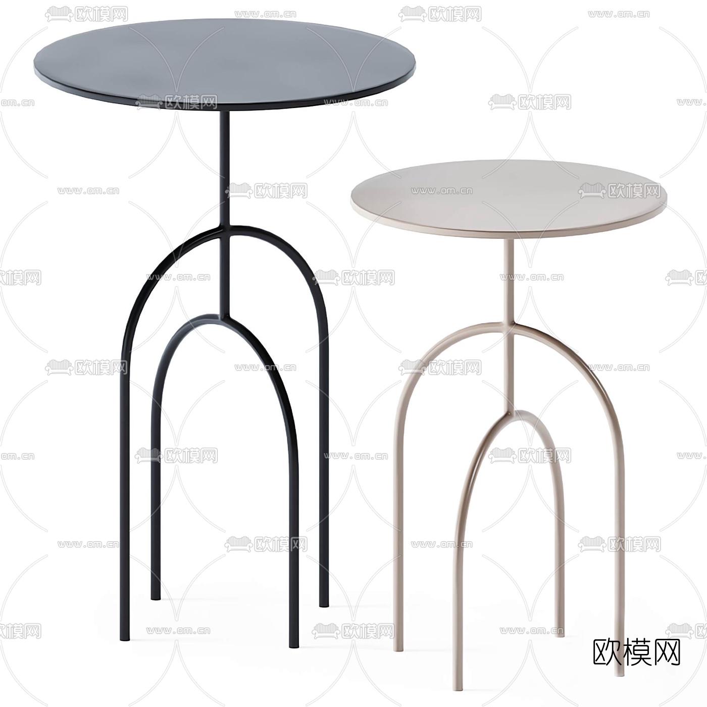 现代极简圆几3d模型下载