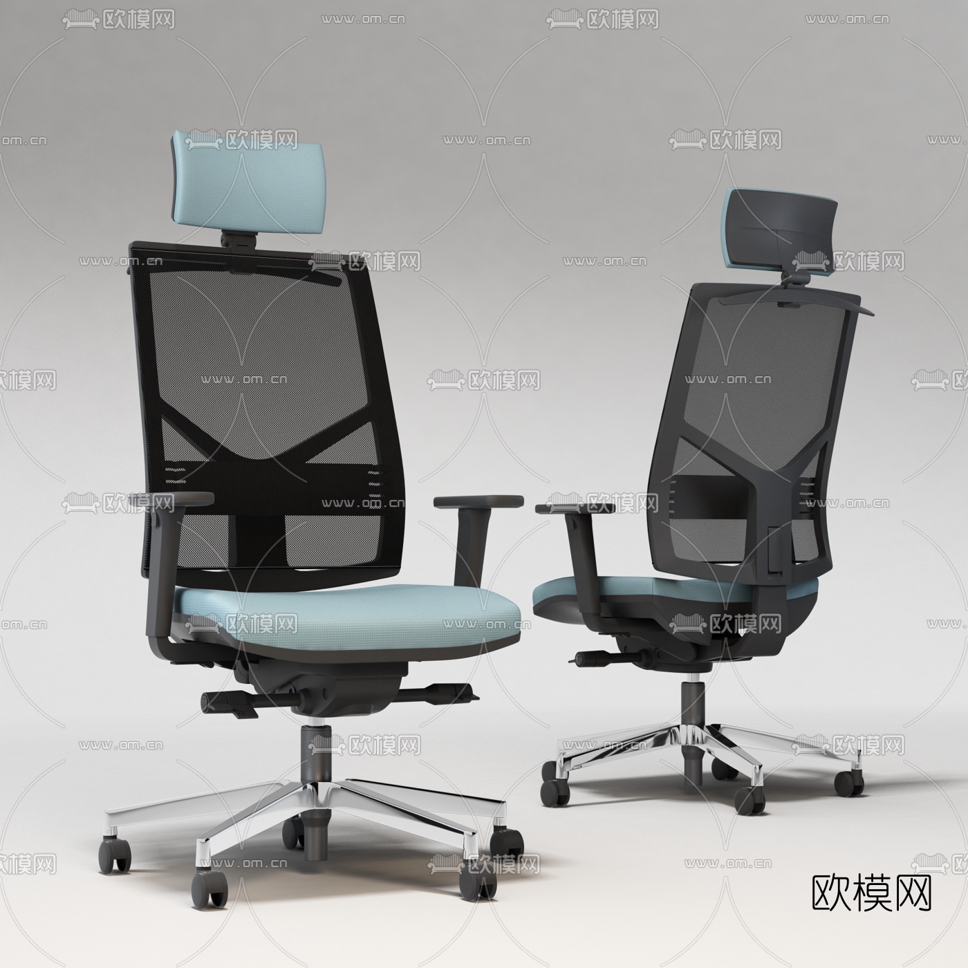 现代办公职员椅3d模型下载