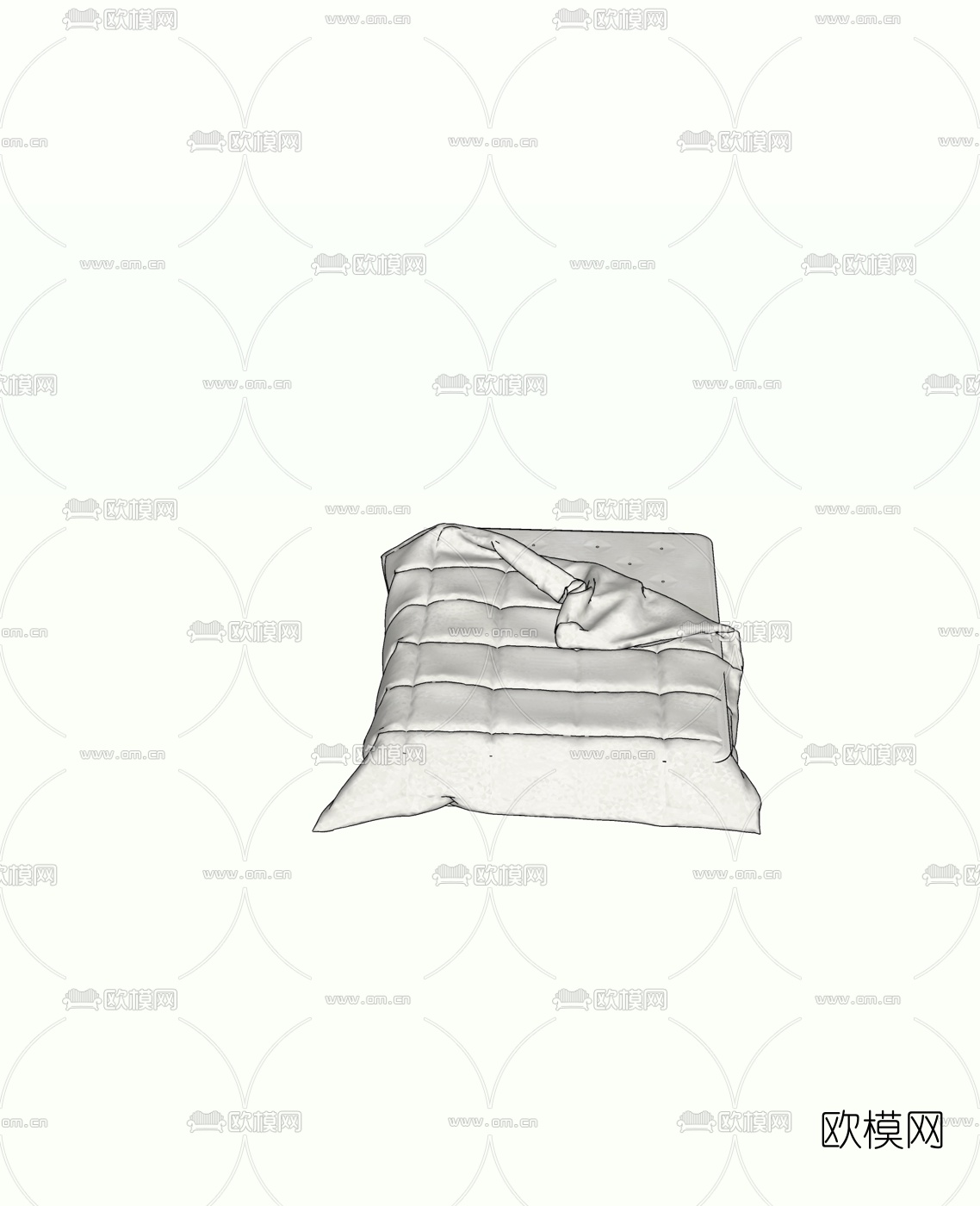 现代床垫免费su模型下载