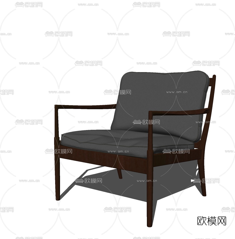 现代皮革休闲椅免费su模型下载