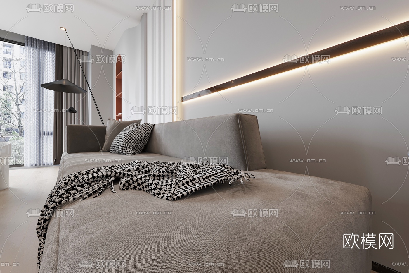 现代简约客厅3d模型