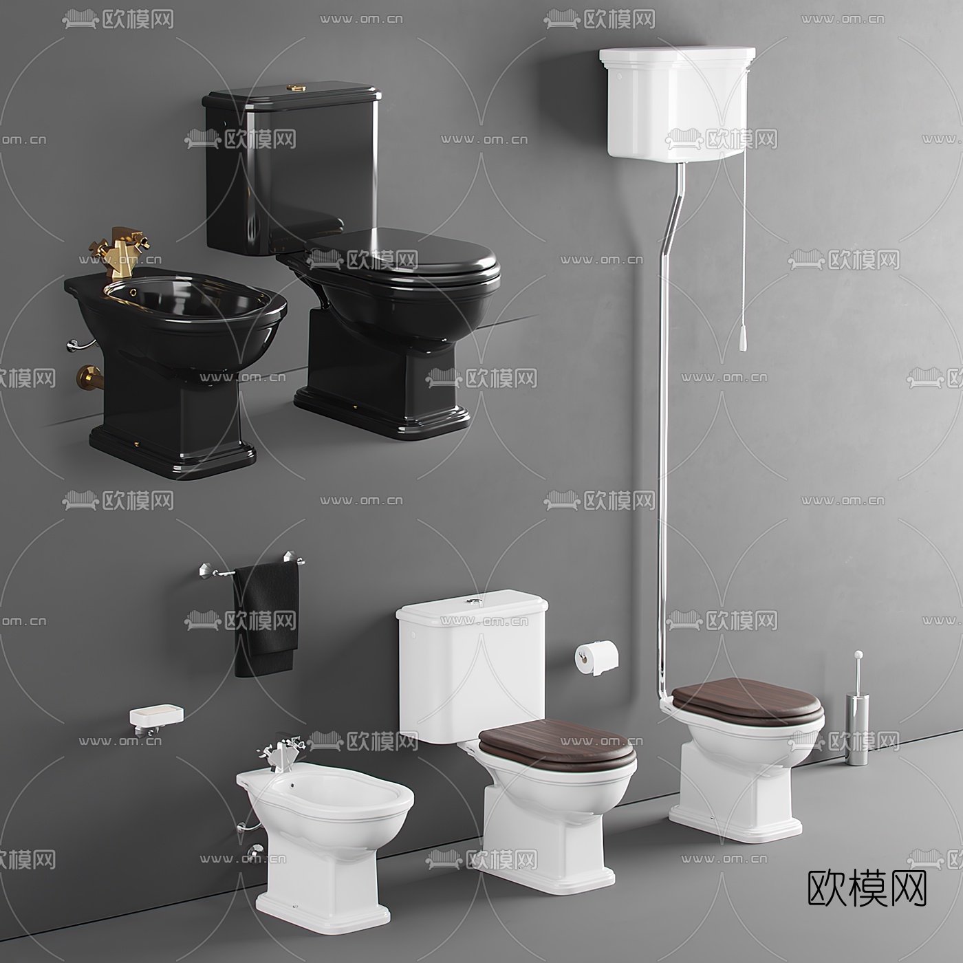 现代马桶座便器3d模型