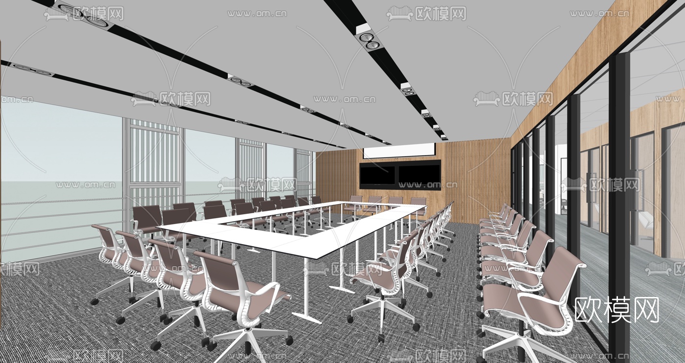 现代办公室SU模型下载（渲染图4）