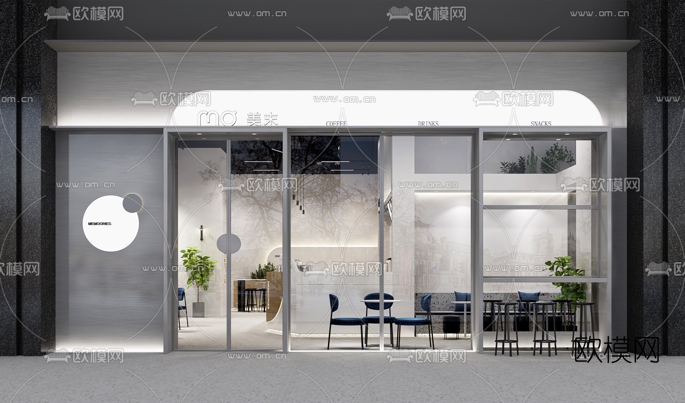 现代咖啡厅3d模型