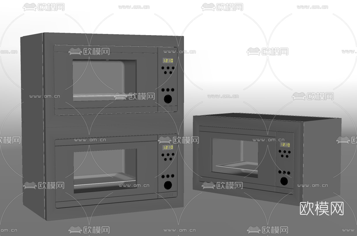 现代微波炉烤炉su模型下载（渲染图2）