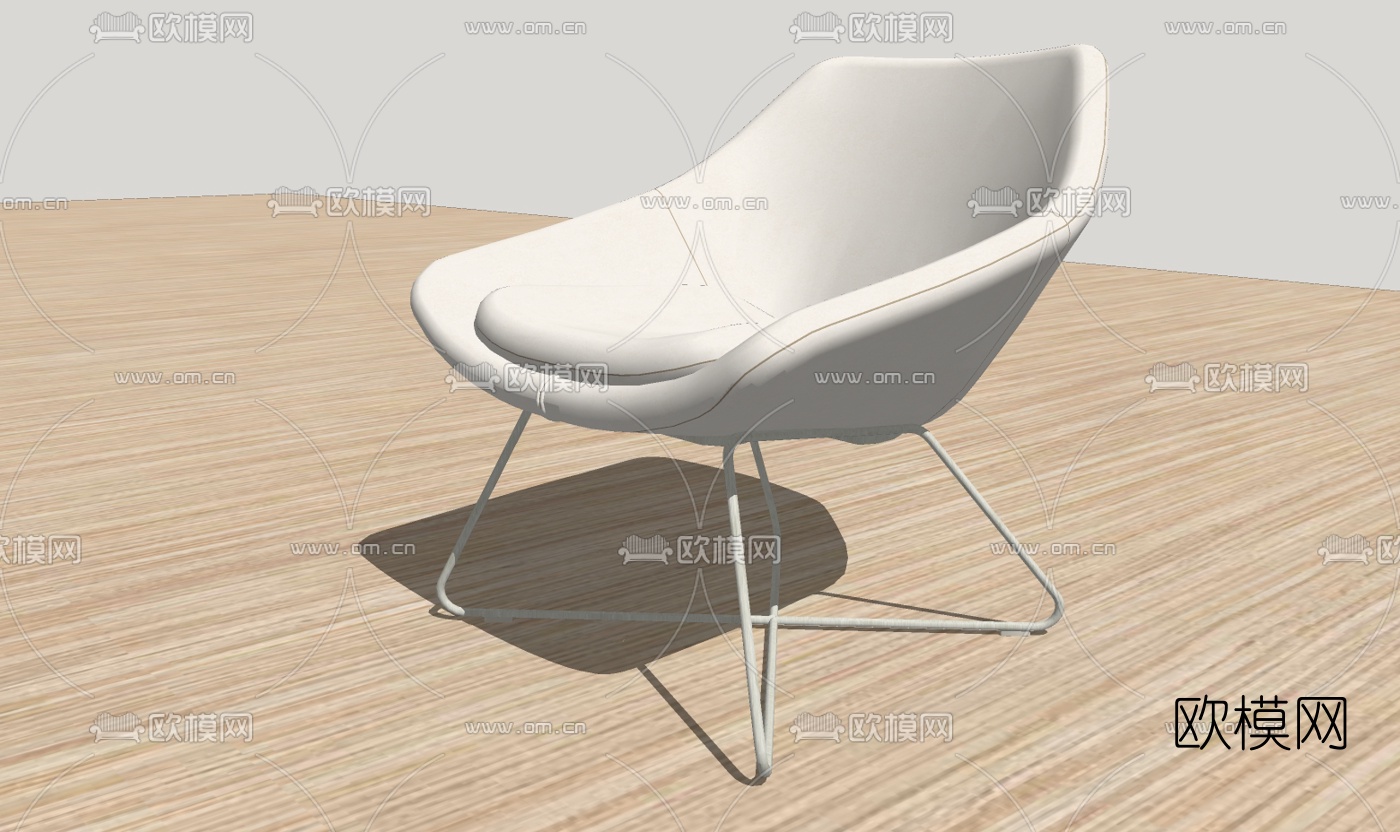 现代休闲椅免费su模型下载（渲染图1）