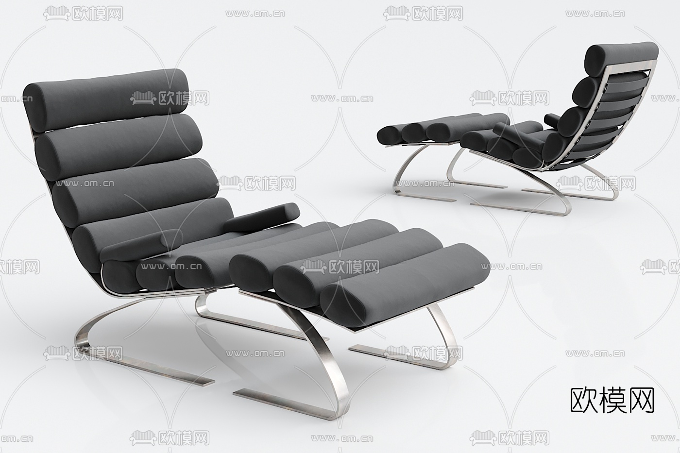 现代休闲躺椅3d模型