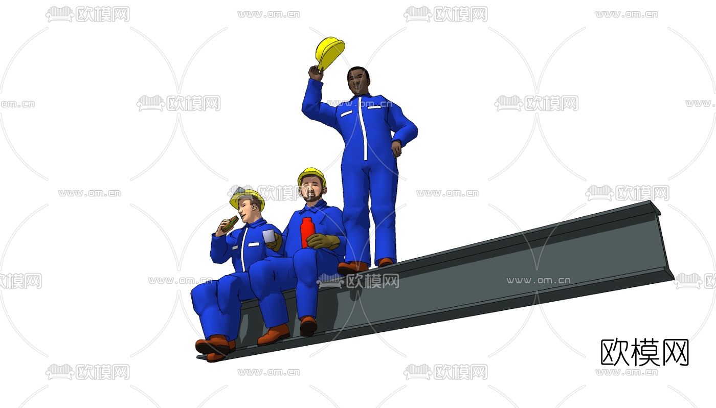 现代工人免费su模型下载