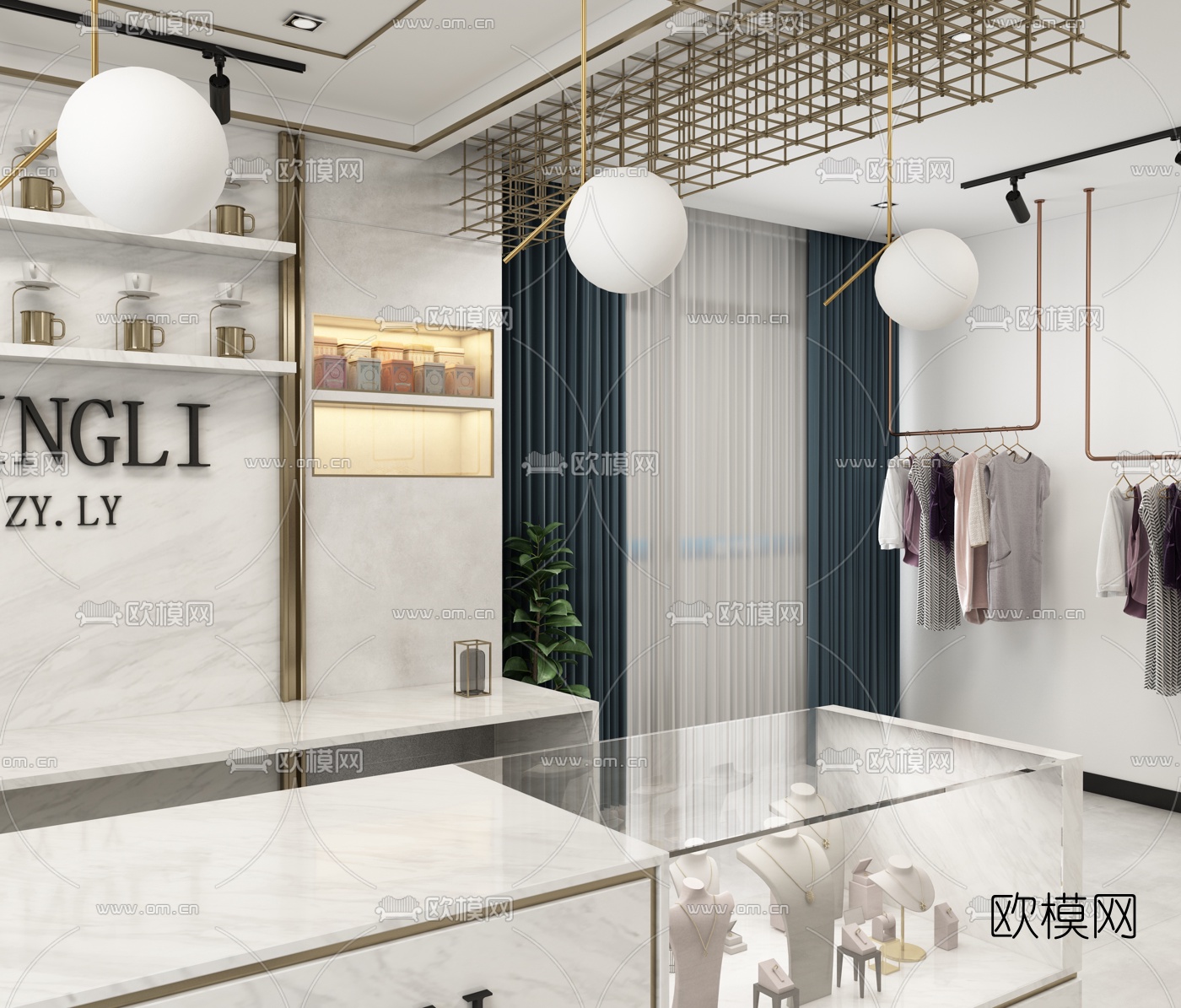 北欧服装店3d模型