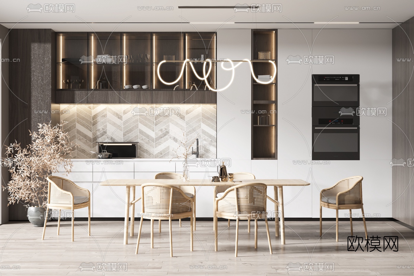 北欧餐厅3d模型下载