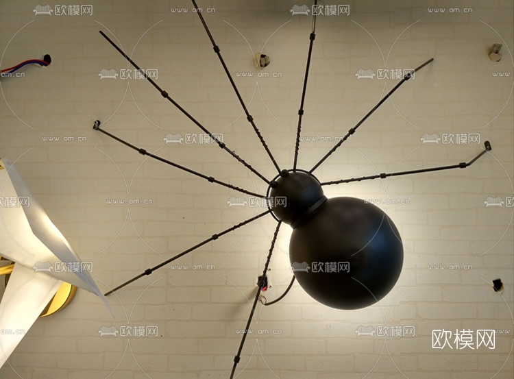 现代蜘蛛壁灯组合3d模型下载（渲染图3）