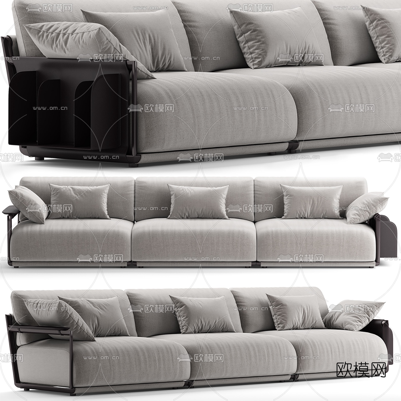 Giorgetti 现代布艺三人沙发3d模型