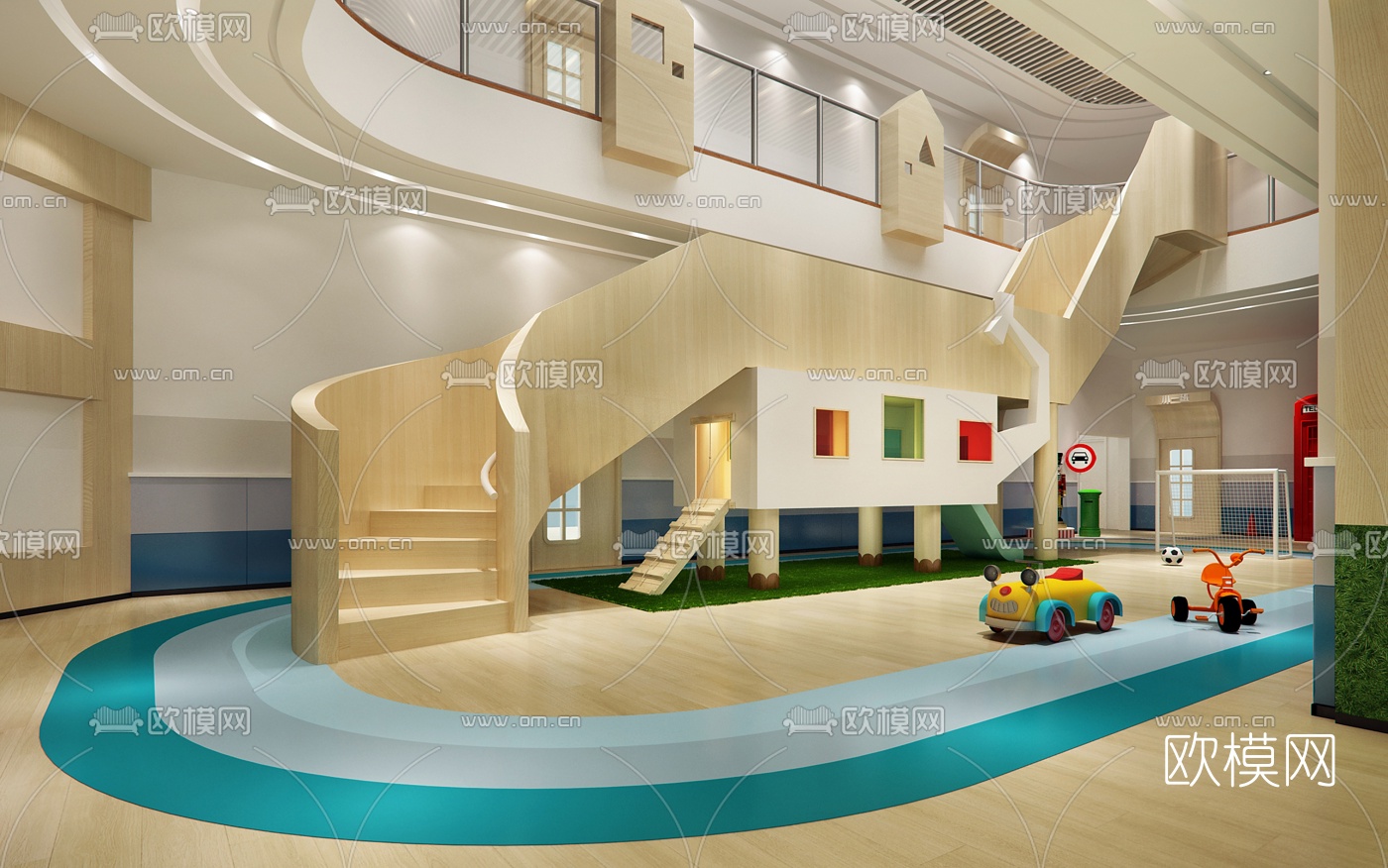 北欧幼儿园中庭3d模型下载（渲染图2）