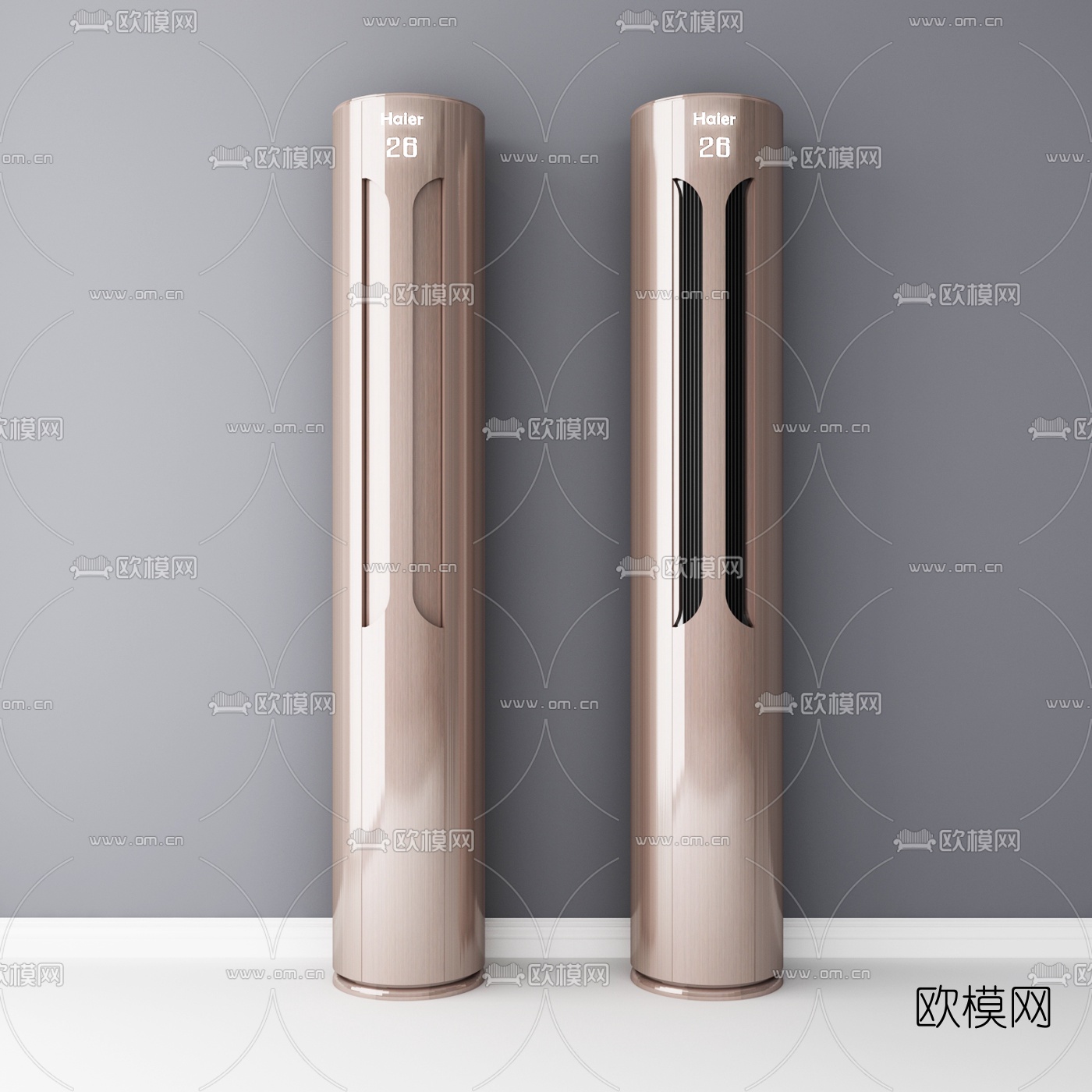 现代海尔柜式空调3D模型