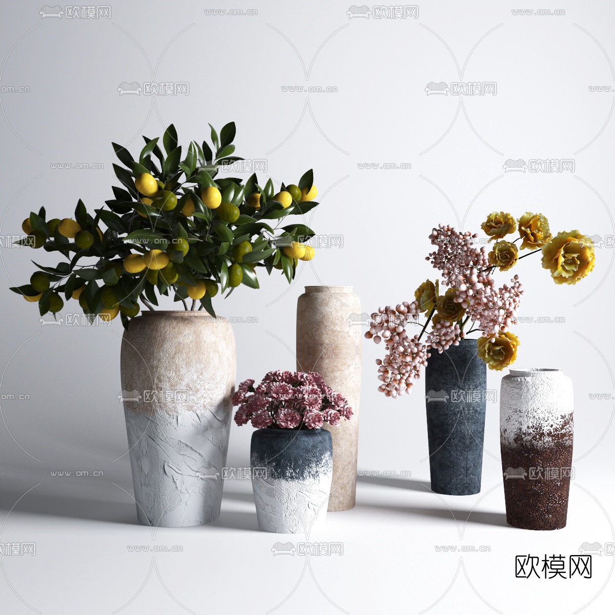 现代陶瓷花瓶3d模型