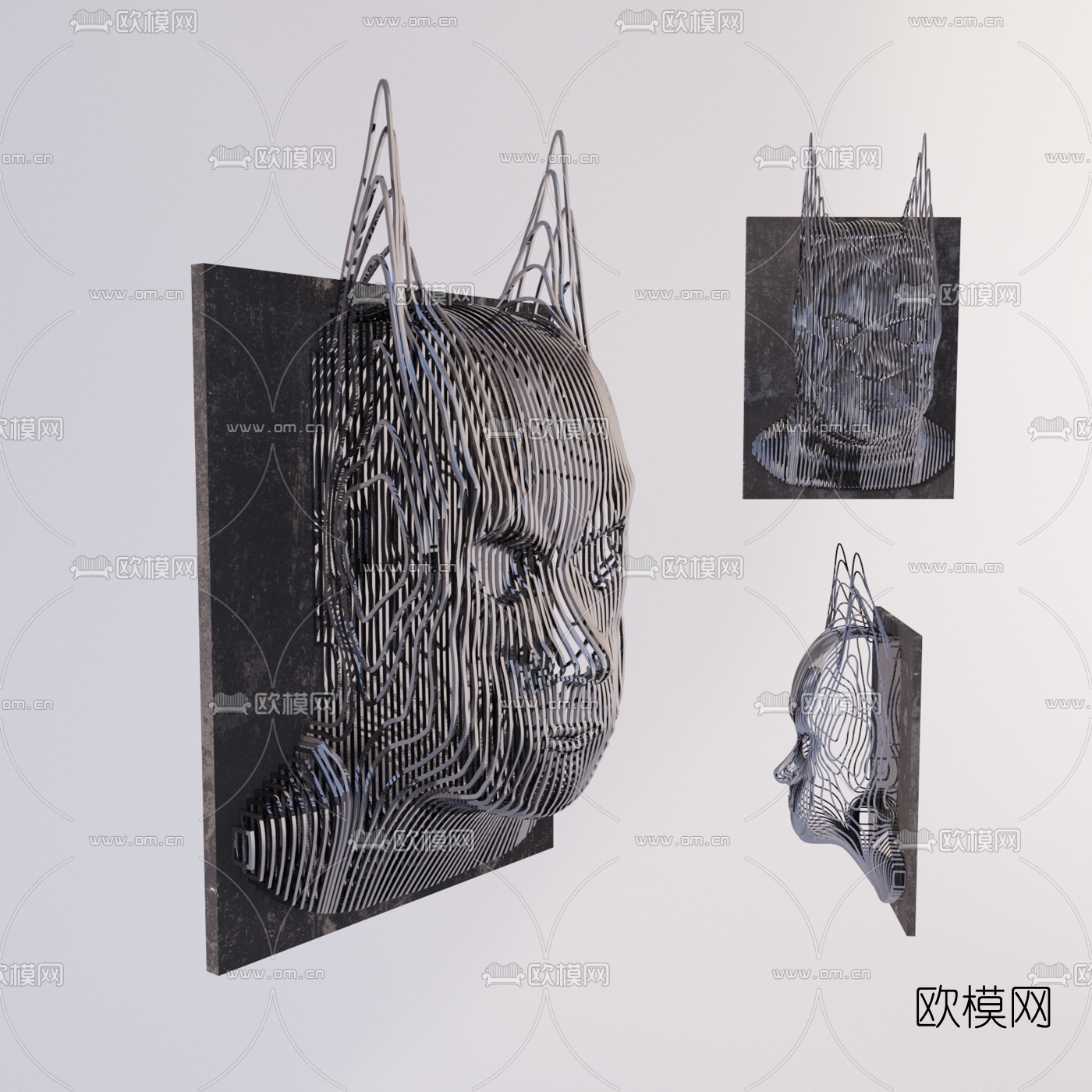 北欧铁艺创意挂件3d模型下载