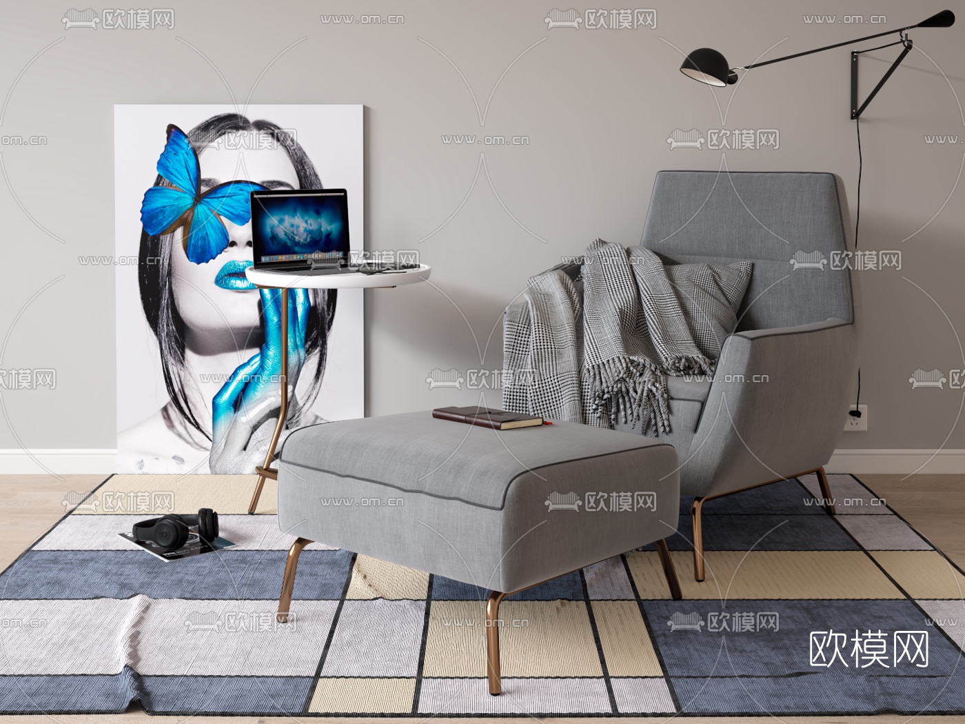 现代休闲沙发3d模型