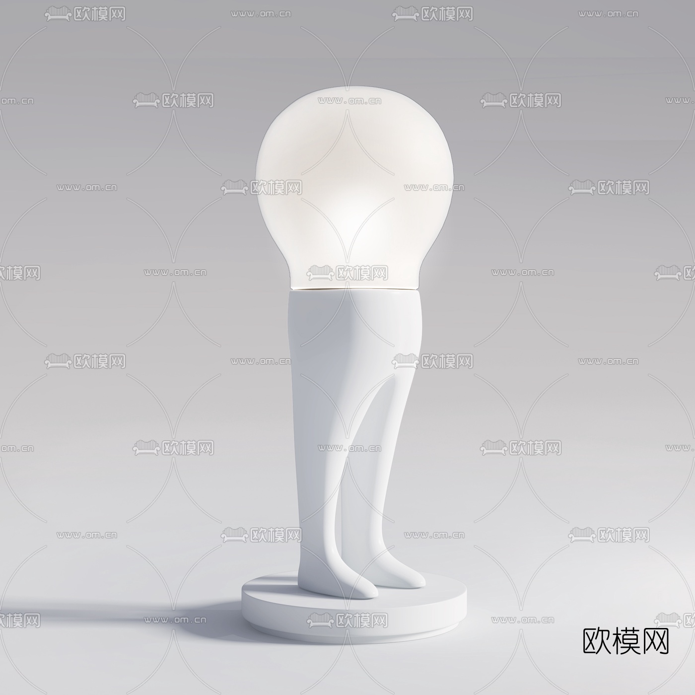 意大利BOSA品牌 现代白色陶瓷人形台灯3d模型下载