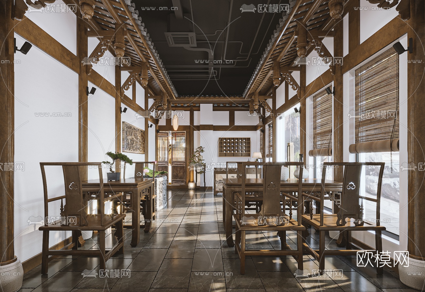 中式中餐厅3d模型