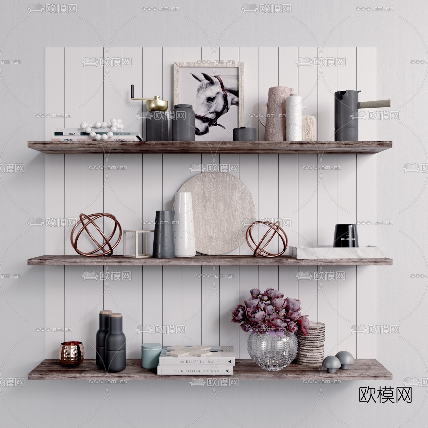 现代轻奢装饰品摆件组合3d模型下载