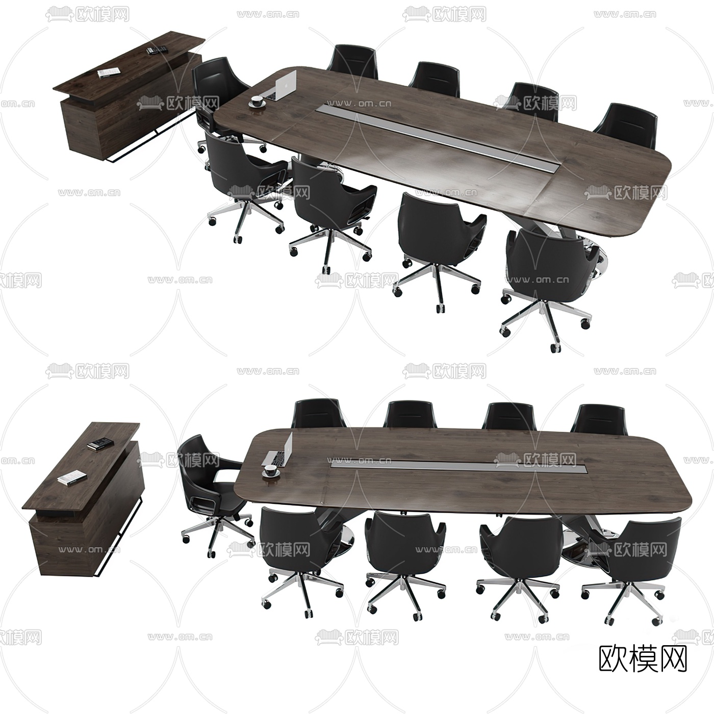 现代会议桌椅3d模型