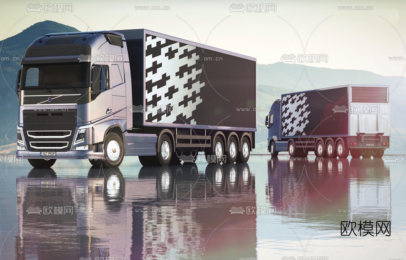 现代大货车3d模型下载