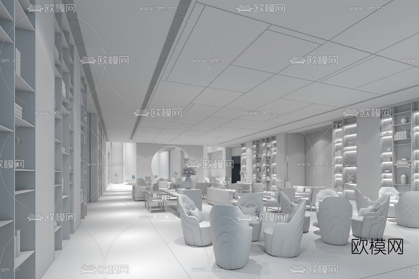 伊派设计 中式售楼处洽谈区3d模型