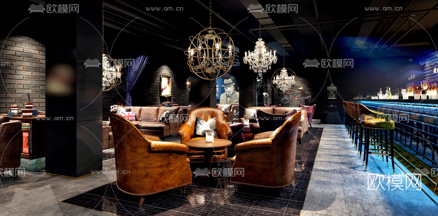 欧式酒吧3d模型