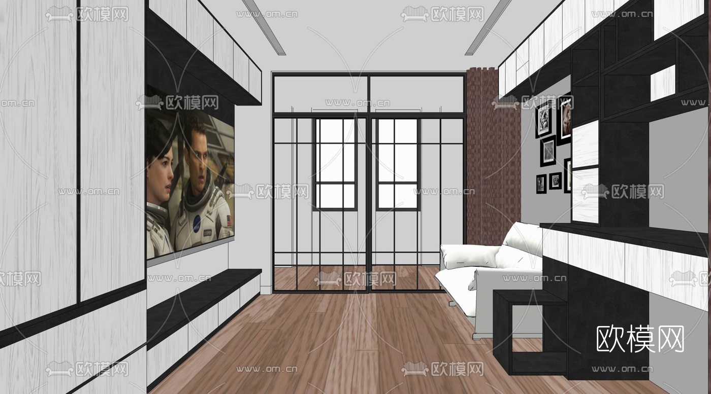 现代客餐厅su模型