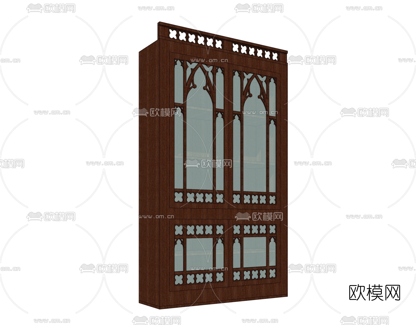 美式实木酒柜免费su模型下载