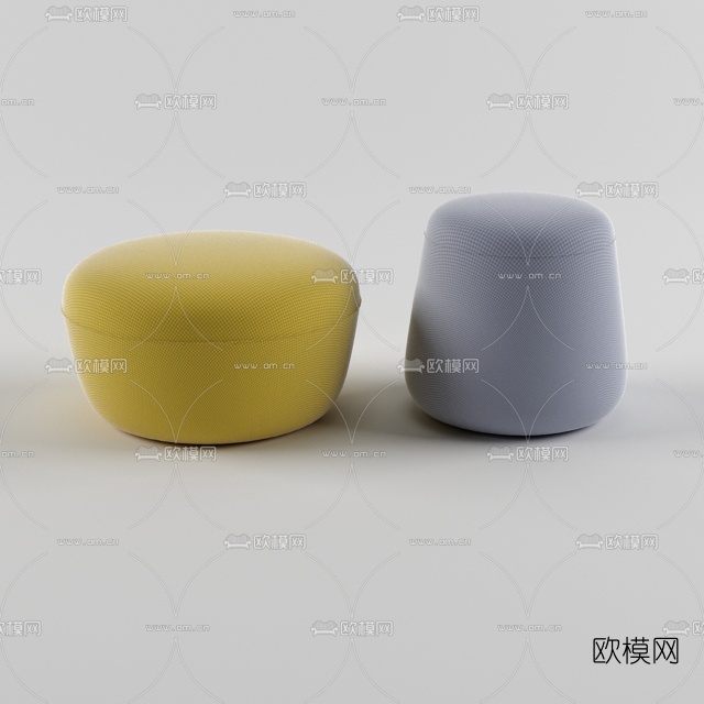 现代布丁造型沙发凳3d模型下载（渲染图2）