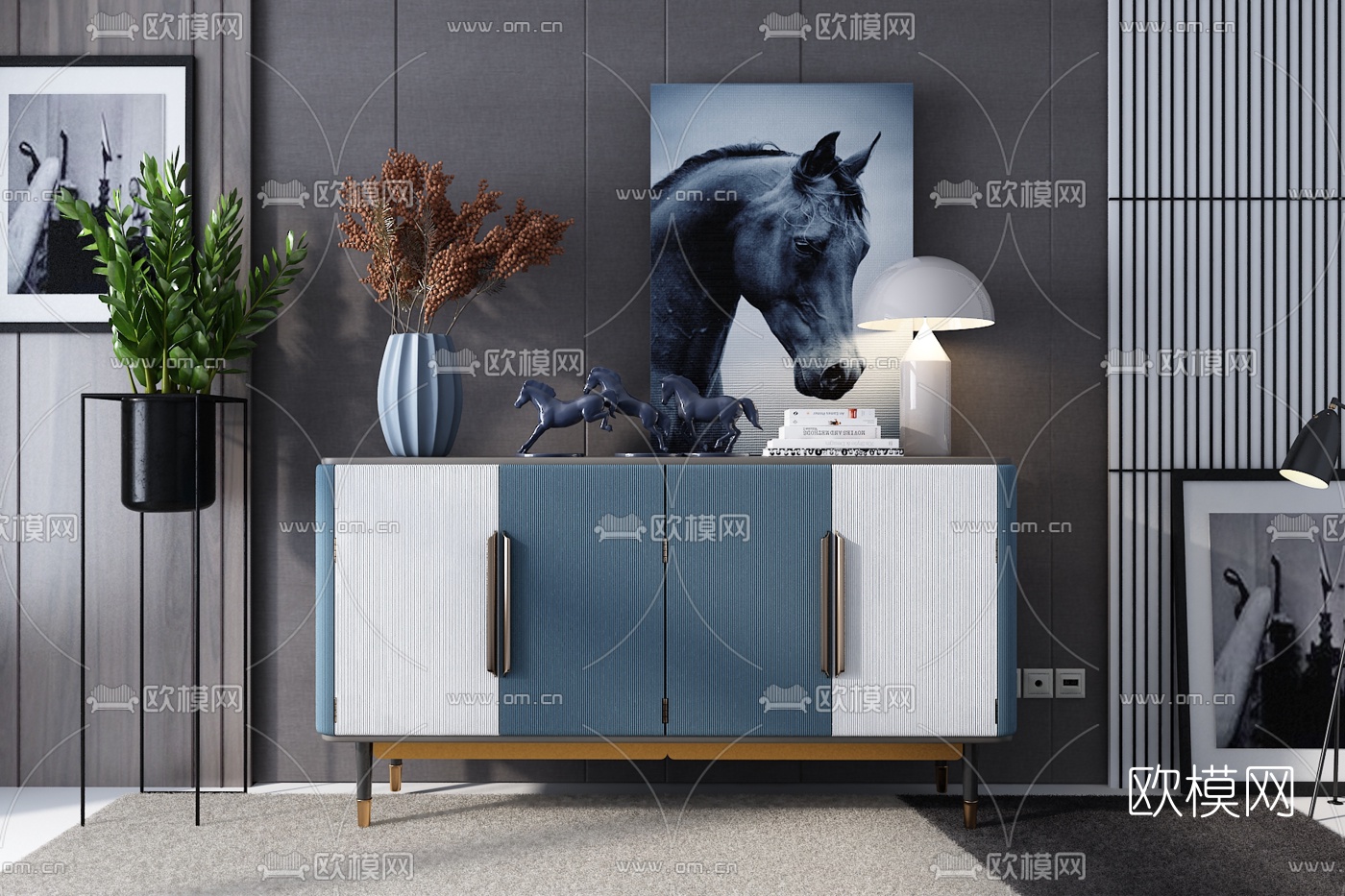 现代边柜3d模型