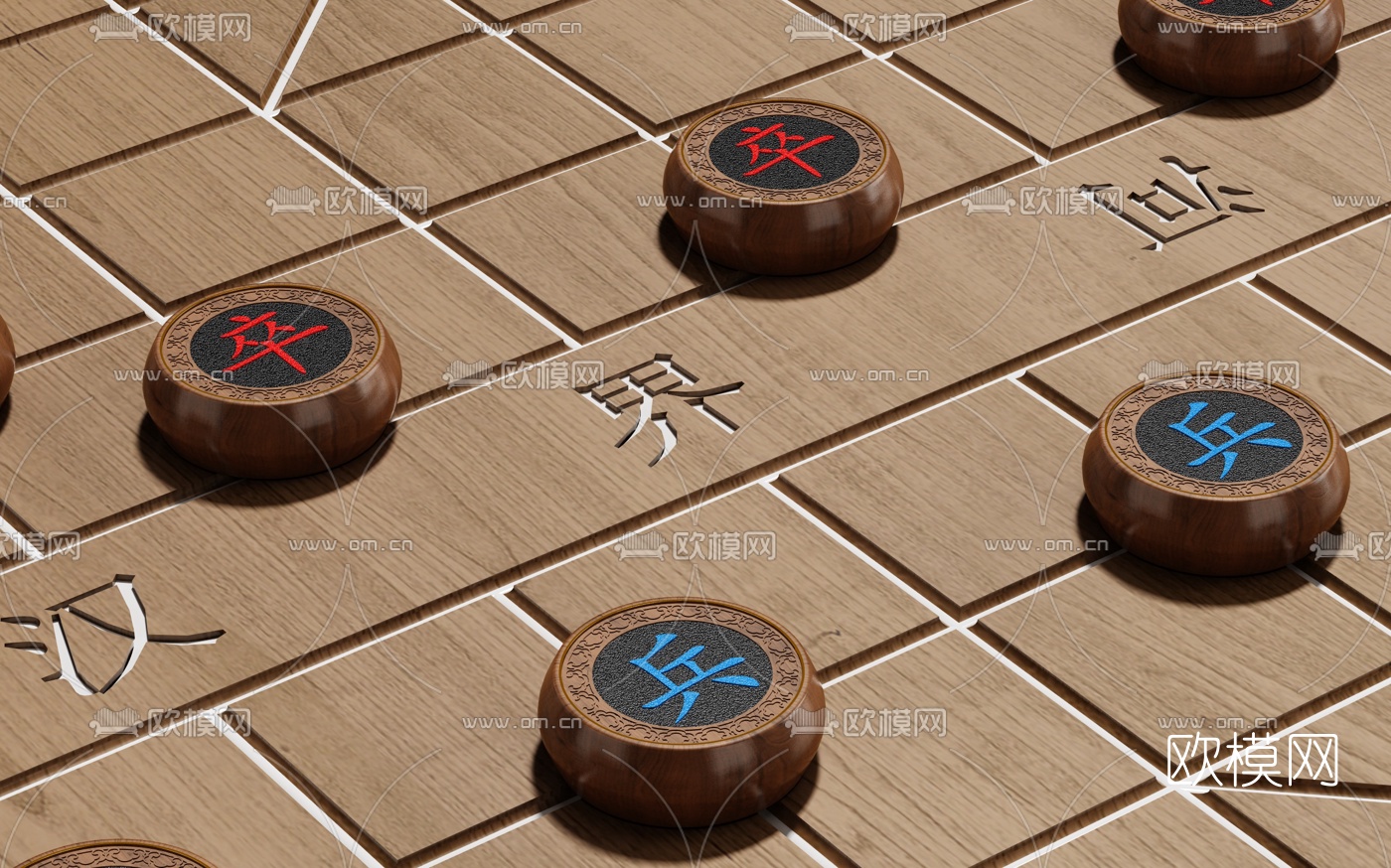 现代中国象棋3d模型