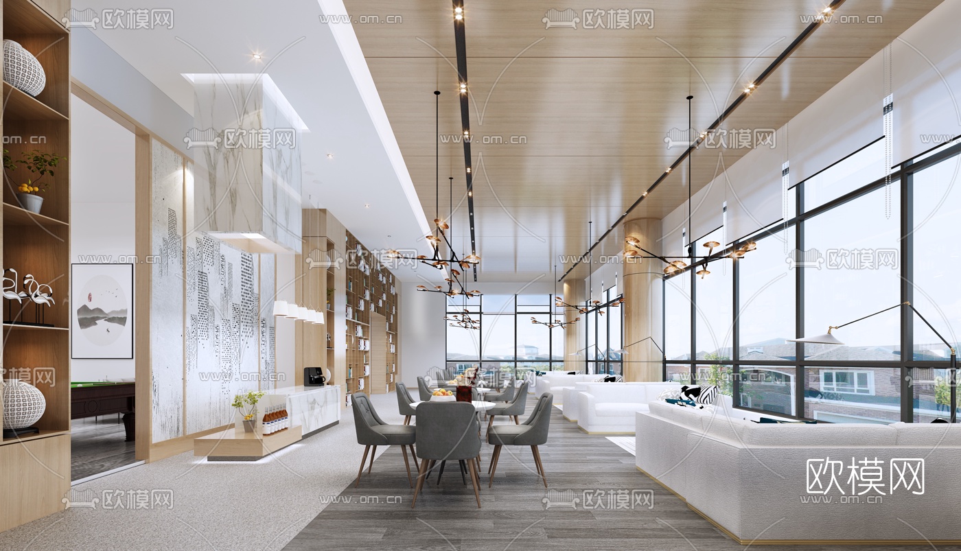 现代酒店大堂吧免费3d模型下载_ID10489655_3dmax免费模型-欧模网